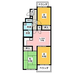 レジデンス高社 3LDKの間取図画像