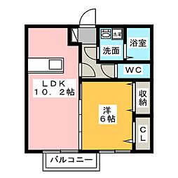 ブリエメール 1LDKの間取図画像