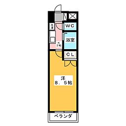 サンセイハイツ社台 1Kの間取図画像