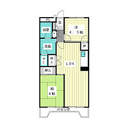 サンパークマンションB棟 2LDKの間取図画像