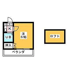 ハイツ上社 1Kの間取図画像