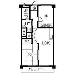 シャトーユキ 2LDKの間取図画像