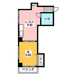 光ビル 1DKの間取図画像
