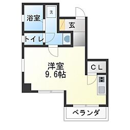 リエス千代田橋 1Kの間取図画像