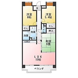 シティ・ライフグランヴィーネ星ケ丘A棟 3LDKの間取図画像