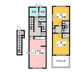 エボルシオン東光A 2LDKの間取図画像
