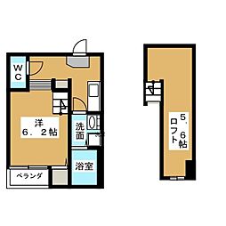 アップハウス 1Kの間取図画像