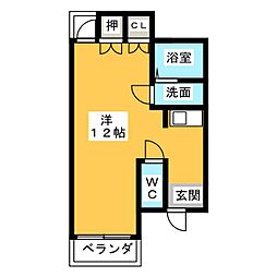 アヴェニール富ケ丘 ワンルームの間取図画像