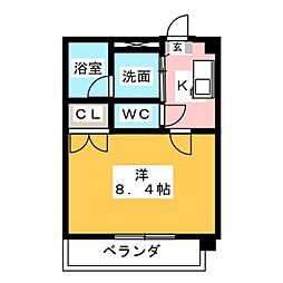 シテイライフ明が丘 1Kの間取図画像