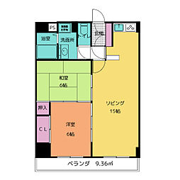 ジュネス青山 2LDKの間取図画像