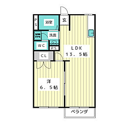 第3コーポ豊 1LDKの間取図画像