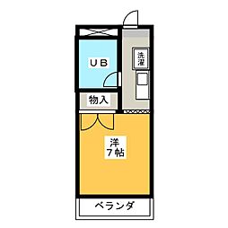 ラ・メゾン・藤ヶ丘 1Kの間取図画像
