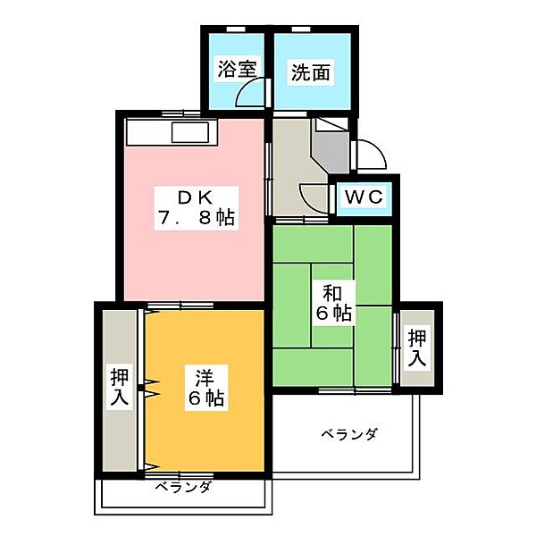 サンファミリア長久手I ｜愛知県長久手市蟹原(賃貸マンション2DK・1階・38.42㎡)の写真 その2