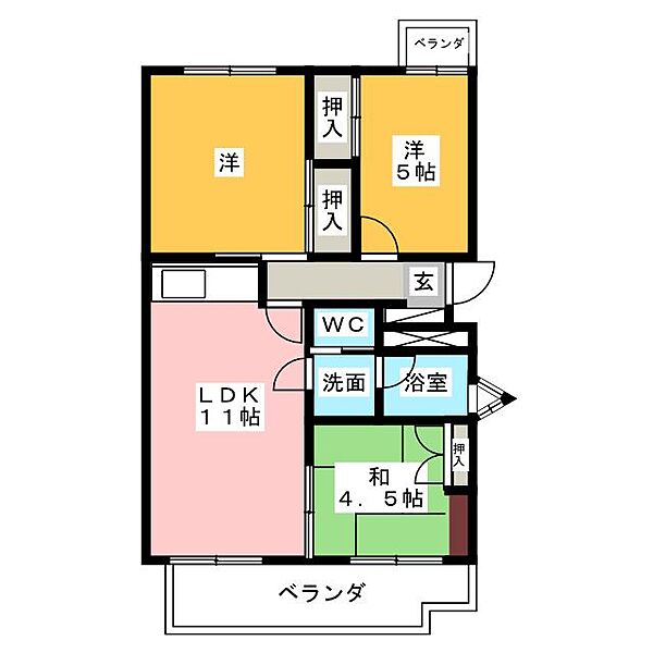 グリーンサイドハウスＳ棟 ｜愛知県長久手市杁ケ池(賃貸マンション3LDK・3階・59.00㎡)の写真 その2