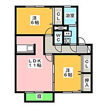 コーラル　ショアII  ｜ 愛知県長久手市岩作南島（賃貸アパート2LDK・1階・55.44㎡） その2