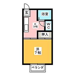 ハイツ裕望 1Kの間取図画像