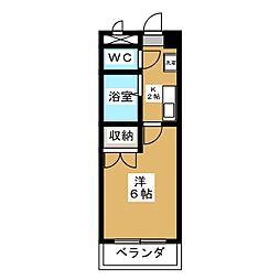 シャンポール長久手 1Kの間取図画像