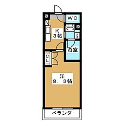 シテイライフ藤ヶ丘西 1Kの間取図画像