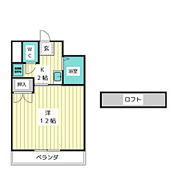 グロリア藤見が丘 1Kの間取図画像