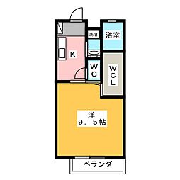 ヴィラ・長久手3 1Kの間取図画像