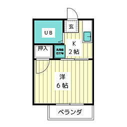 メゾンファミール 1Kの間取図画像