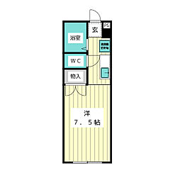 K.BOX ワンルームの間取図画像