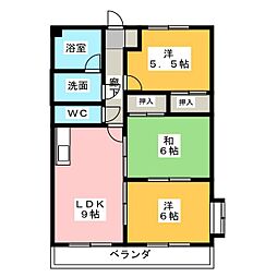 サンタパレス・K2 3LDKの間取図画像