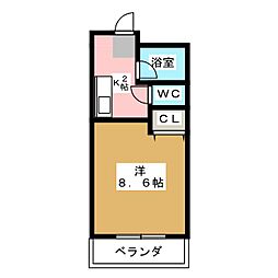 アーバンヒルズ 1Kの間取図画像