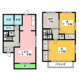 パソナ・エフォーレB 2SLDKの間取図画像