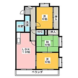 シェモア2 3LDKの間取図画像