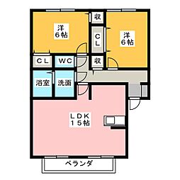 アダージォ 2LDKの間取図画像