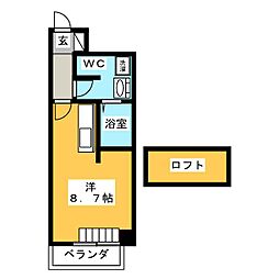 UMEX-9 ワンルームの間取図画像
