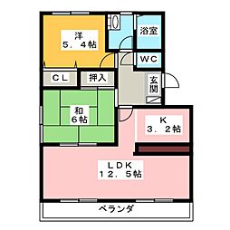 アメニティーハウス青山 2LDKの間取図画像