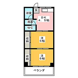 グリーンコーポラス 2DKの間取図画像