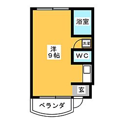 ヴァンベール植田 ワンルームの間取図画像