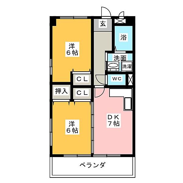 岡部ビル ｜愛知県名古屋市天白区道明町(賃貸マンション2DK・2階・53.53㎡)の写真 その2