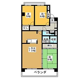 ガーデンコート元八事 3LDKの間取図画像