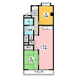 サンライズカトウ 2LDKの間取図画像