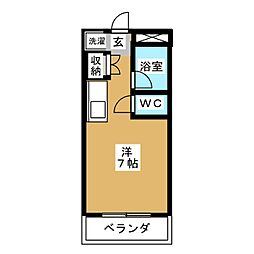 三角堂 ワンルームの間取図画像