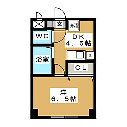 アメニティハイツ中砂 1DKの間取図画像