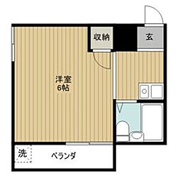 ユニバーサル島田 ワンルームの間取図画像