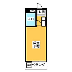 アメニティ植田ビル ワンルームの間取図画像