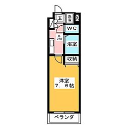 びい2植田 1Kの間取図画像