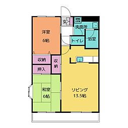ティンカーベル 2LDKの間取図画像
