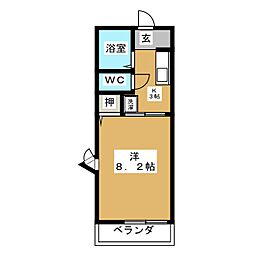 コトー葵 1Kの間取図画像
