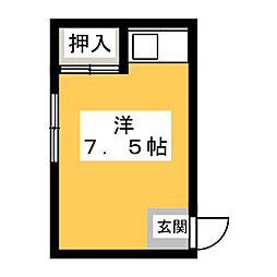 林田ビル ワンルームの間取図画像