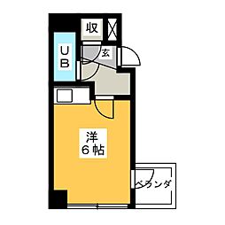 カルダモモ八事タワー ワンルームの間取図画像