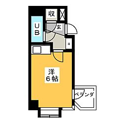 カルダモモ八事タワー ワンルームの間取図画像