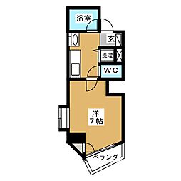 シャイン塩釜ハイツ 1Kの間取図画像