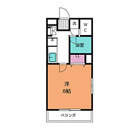 ウエスト 1Kの間取図画像